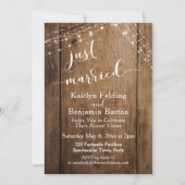 Invitation Mariage Rustique Bois Brun et Lumières (Devant)