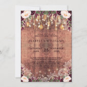 Invitation Mariage Rustique Bois & Chaînes |Fête des mariées (Devant)