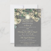 Invitation Mariage Rustique Bois d'or Gris gris Anniversaire (Devant)