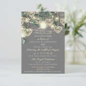 Invitation Mariage Rustique Bois d'or Gris gris Anniversaire (Debout devant)
