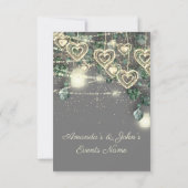 Invitation Mariage Rustique Bois d'or Gris gris Anniversaire (Dos)