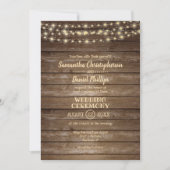 Invitation Mariage rustique Bois et Chaîne (Devant)