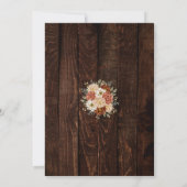 Invitation Mariage Rustique Bois Floral (Dos)