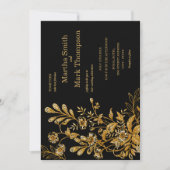 Invitation Mariage Rustique Bois Floral (Devant)
