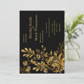Invitation Mariage Rustique Bois Floral (Debout devant)