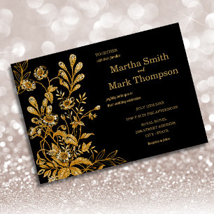 Invitation Mariage Rustique Bois Floral