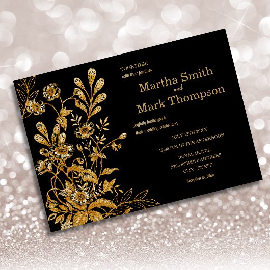 Invitation Mariage Rustique Bois Floral