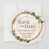 Invitation Mariage rustique Bois vert Foliage personnalisé Co (Devant)