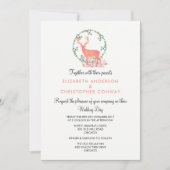 Invitation Mariage Rustique Botanique Aquarelle aux Renne (Devant)