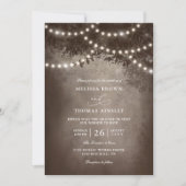 Invitation Mariage Rustique Brun Rêveur Code QR Budget (Devant)