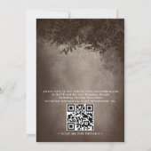 Invitation Mariage Rustique Brun Rêveur Code QR Budget (Dos)