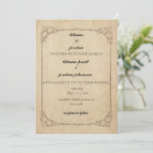 Invitation mariage rustique brun vintage (Debout devant)
