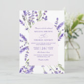 Invitation Mariage Rustique Budget Code QR Lavande Violette (Debout devant)