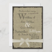 Invitation Mariage rustique Burlap and Bows 5x7 (Devant)