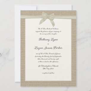 Invitation Mariage rustique Burlap et Bow