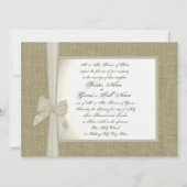 Invitation Mariage rustique Burlap et Bow (Devant)