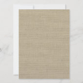 Invitation Mariage rustique Burlap et Bow (Dos)