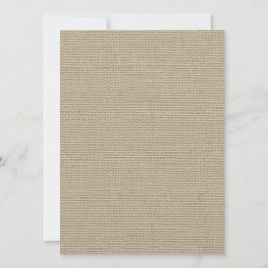 Invitation Mariage rustique Burlap et Bow (Dos)