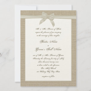 Invitation Mariage rustique Burlap et Bow