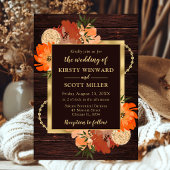 Invitation Mariage Rustique Burnt Orange Fall Flowers