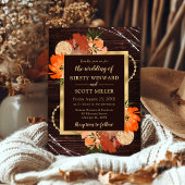 Invitation Mariage Rustique Burnt Orange Fall Flowers