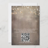 Invitation Mariage Rustique Campagnard à Budget Code QR Mason (Dos)