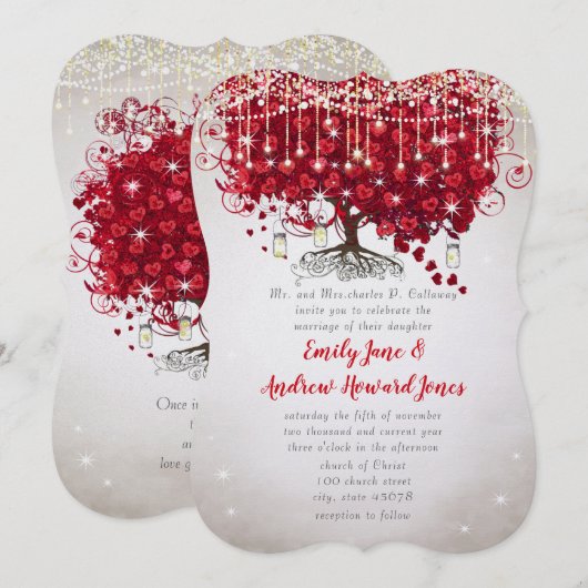 Invitation Mariage Rustique Campagnard Pot en Grès Rouge & Ar (Devant / Derrière)