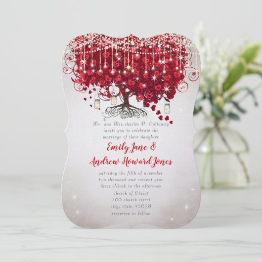 Invitation Mariage Rustique Campagnard Pot en Grès Rouge & Ar (Debout devant)
