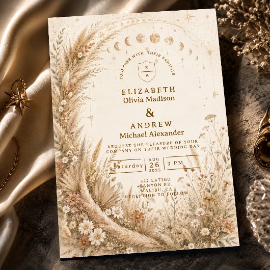 Invitation Mariage rustique céleste fantaisiste