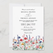 Invitation Mariage Rustique Champêtre Bohème Code QR Fleur Sa (Devant)