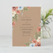 Invitation Mariage rustique charmant en terre cuite (Debout devant)