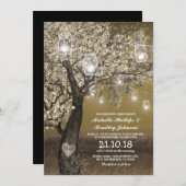 Invitation Mariage Rustique Cherry Tree & String Lights (Devant / Derrière)
