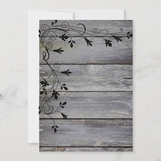 Invitation Mariage rustique classique chapeau noir et bottes  (Dos)