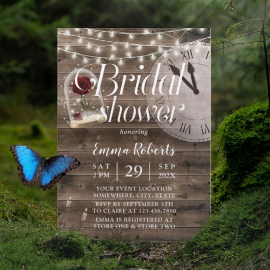 Invitation Mariage rustique Conte de verdure Fête des mariées