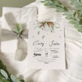 Invitation Mariage rustique Cotton Greenery