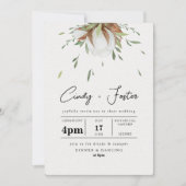 Invitation Mariage rustique Cotton Greenery (Devant)