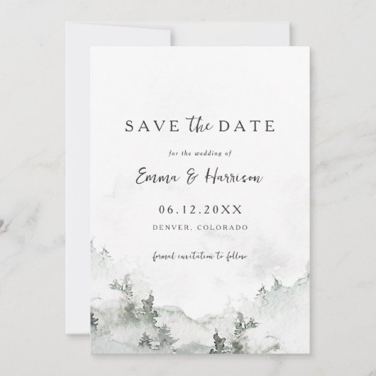 Invitation Mariage rustique dans la forêt Enregistrer la cart (Devant)