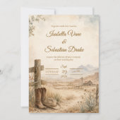 Invitation Mariage rustique dans le désert occidental (Devant)