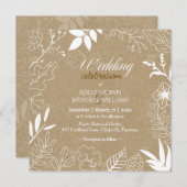 Invitation Mariage rustique dans le jardin botanique (Devant / Derrière)