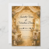 Invitation Mariage rustique dans une grange intérieure (Devant)
