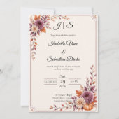 Invitation Mariage rustique d'automne (Devant)