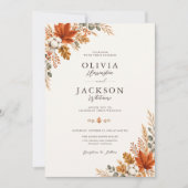 Invitation Mariage rustique d'automne à feuilles d'érable ora (Devant)