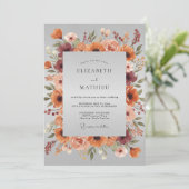 Invitation Mariage rustique d'automne à l'orange brûlé (Debout devant)