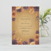 Invitation Mariage rustique d'automne au plum (Debout devant)