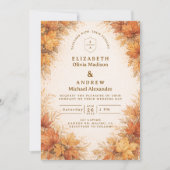 Invitation Mariage Rustique d'Automne aux Feuilles d'Érable (Devant)