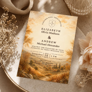 Invitation Mariage rustique d'automne en plein air