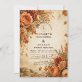 Invitation Mariage rustique d'automne intemporel (Devant)
