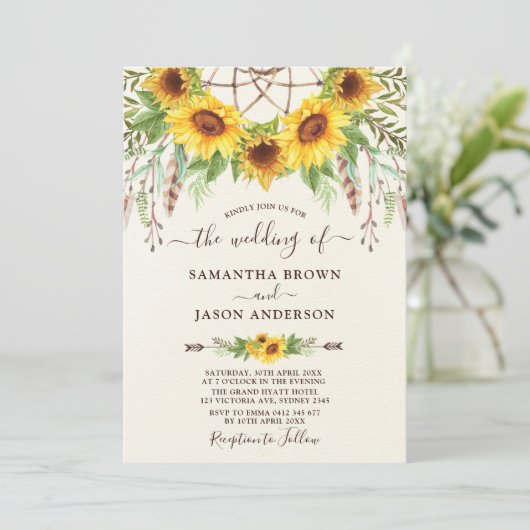 Invitation Mariage rustique de Boho Dreamctacher de (Debout devant)