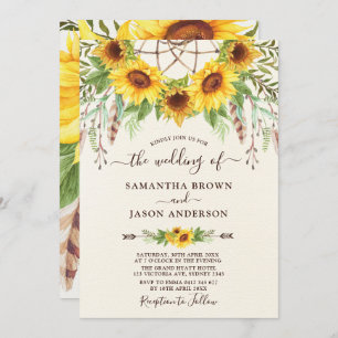 Invitation Mariage rustique de Boho Dreamctacher de