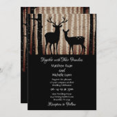 Invitation Mariage rustique de bois de cerfs et d'Aspen (Devant / Derrière)